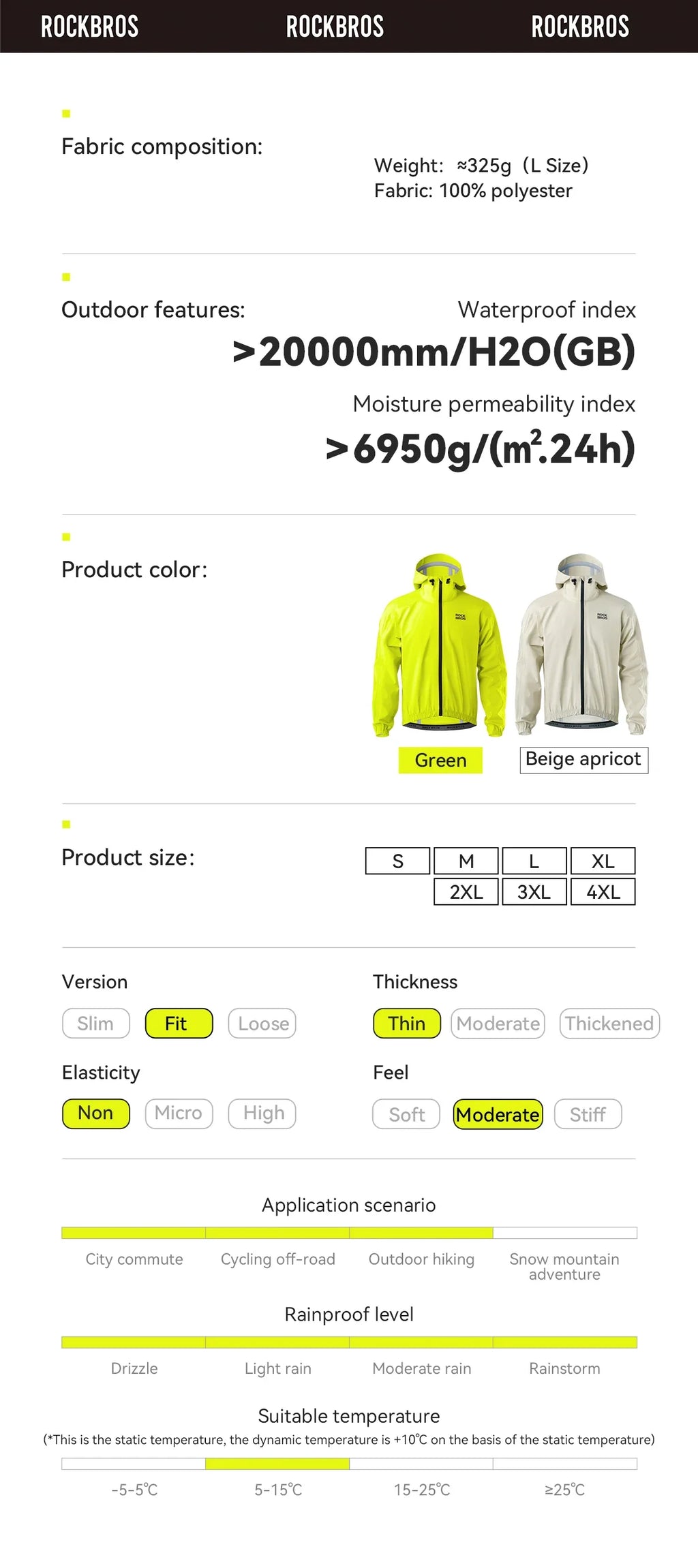 Waterproof Cycling Jacket Raincoat Waterproof Breathable Outdoor Sport Windbreaker Cycling Hiking Men Women EUR Size