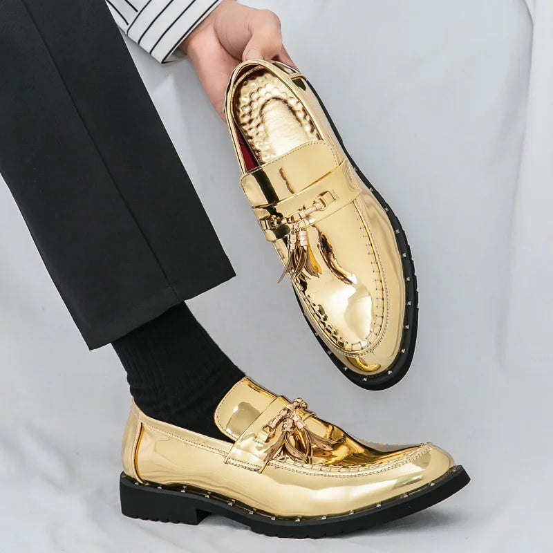 Hot Sale Red Man Formal Shoes Luxury Tassels Leather Mens Dress Shoes Comfort Pointed Wedding Party Shoes Man zapatos de vestir
