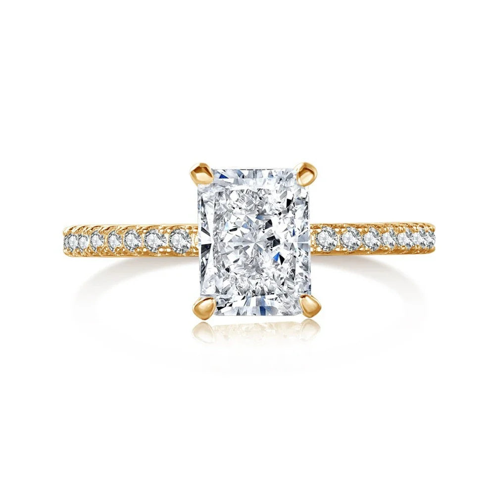 18K Gold Plated 925 Sterling Silver Crushed Ice Cut Lab Sapphire Gemstone Wedding Party Fine Jewelry Rings Wholesale