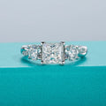 1.5ct Princess Cut D Color Moissanite Three Stone Engagement  Ring 925 Silver Rings For Women Jewelry Wholesale