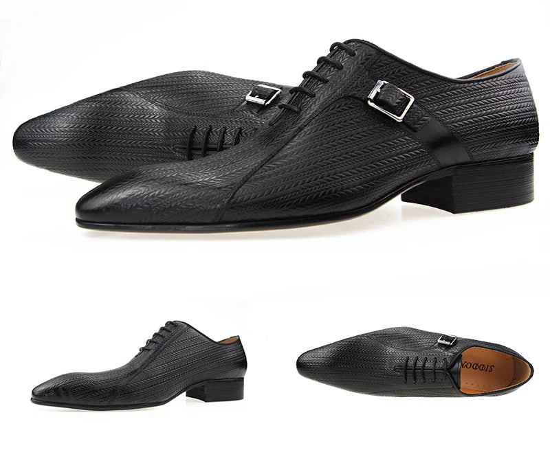 Custom Made Luxury Mens Shoes Wedding Genuine Brock Shoes for Lace Up Men Leather Shoe Sapato Dress Office Shoes Printing Latest
