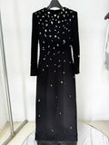 Newest 2026 Designer Fashion Women's Rhinestone Diamonds Beaded Long Maxi Dress
