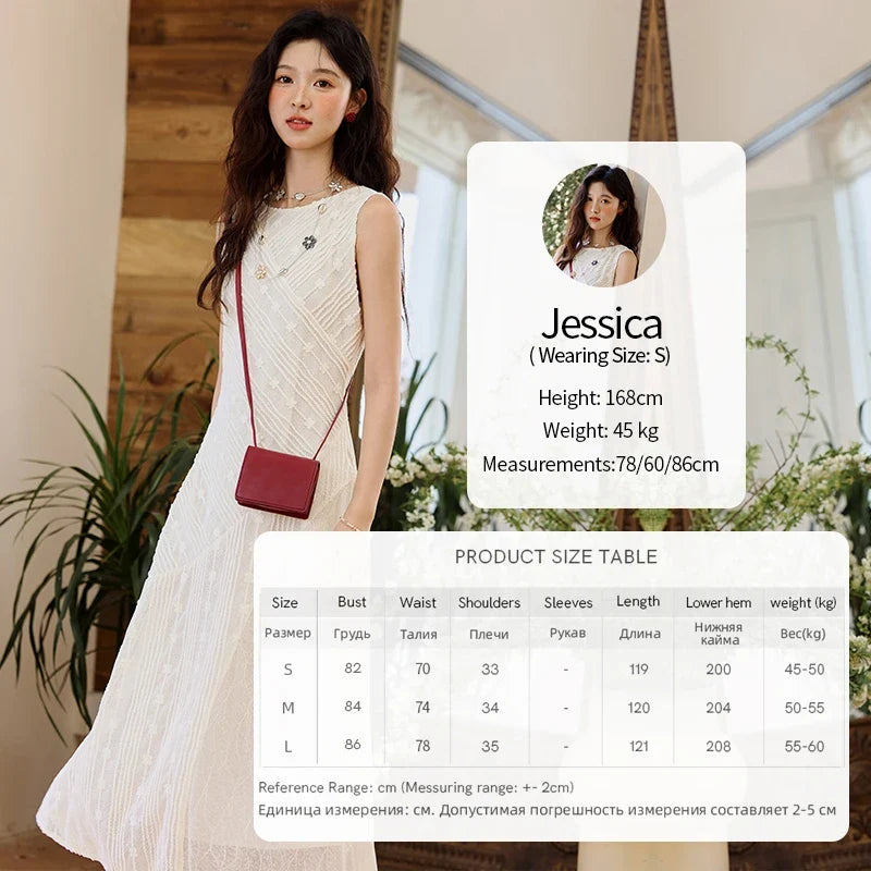 Asymmetric Lace Fishtail Dress 2026 Summer Flower Embroidery Sleeveless Elegant Dress Round Neck Long Dresses MXE35L2301