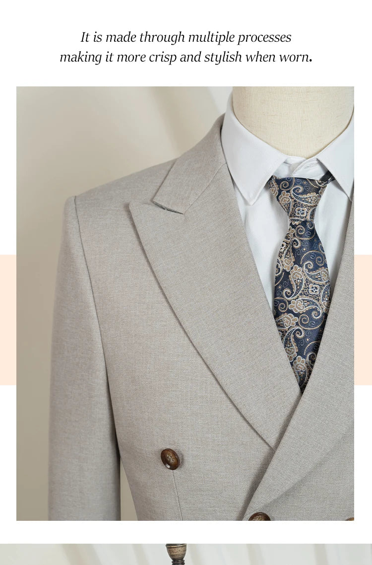 Elegant Man Suit 2 piece set Modern Wedding Party outfit Suits for Men Stylish Business office suit banquet attire