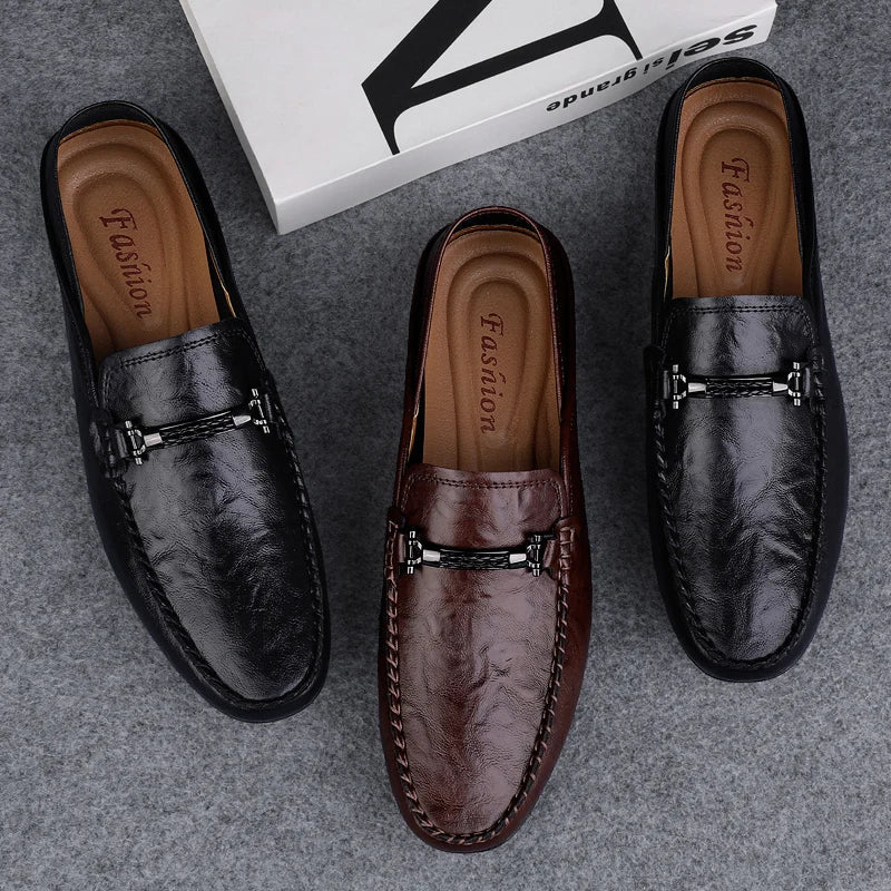 Genuine Leather Mens Loafers Casual Shoes Comfortable Moccasins Luxury Formal Slip on Flats Driving Shoes for Man Walking Shoes