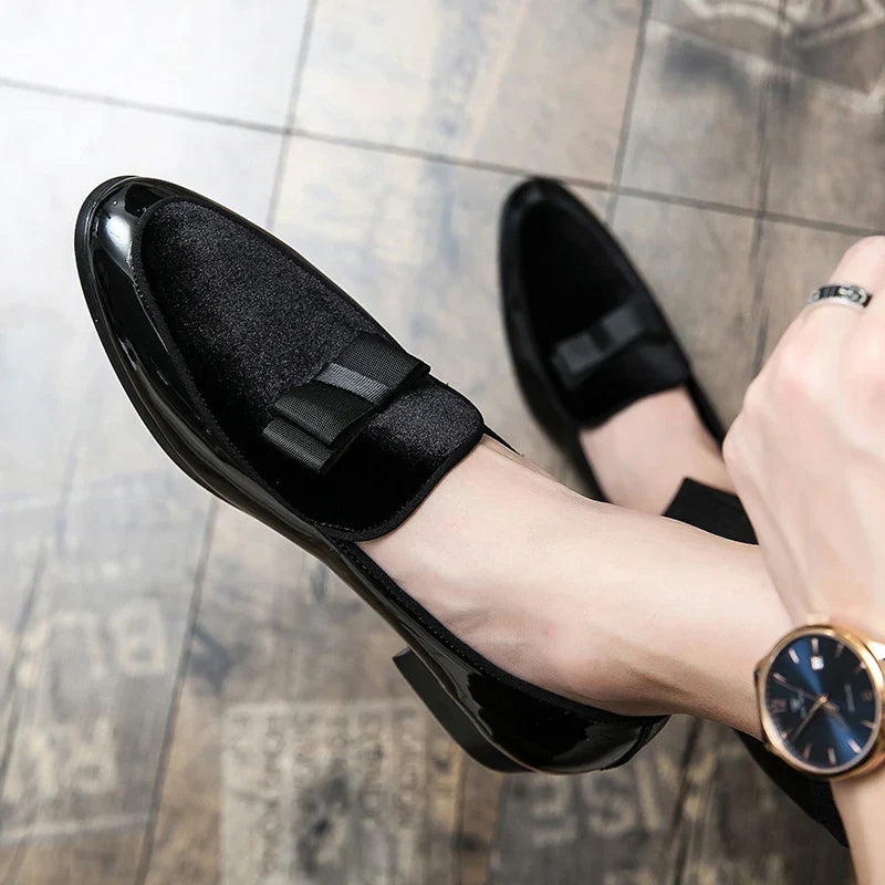 Men's Suede Slip-On Loafers with Decorative Stitching – Casual Fashion Shoes, EU 40–48