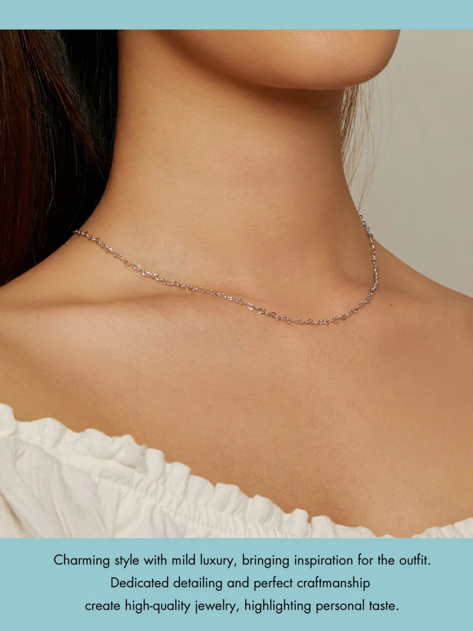 Real 925 Sterling Silver Trendy Heart-Shaped Basic Chain Link Lobster Clasp Adjustable Necklace for Women