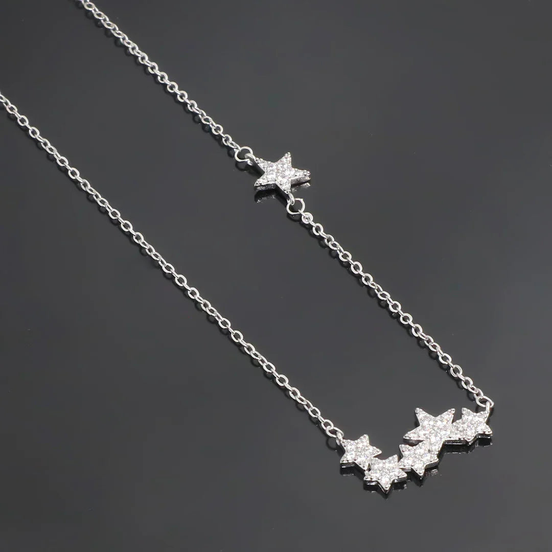 Delicate Women 24K Gold Plated Zircon Angel Wing Chain Pendant Necklace