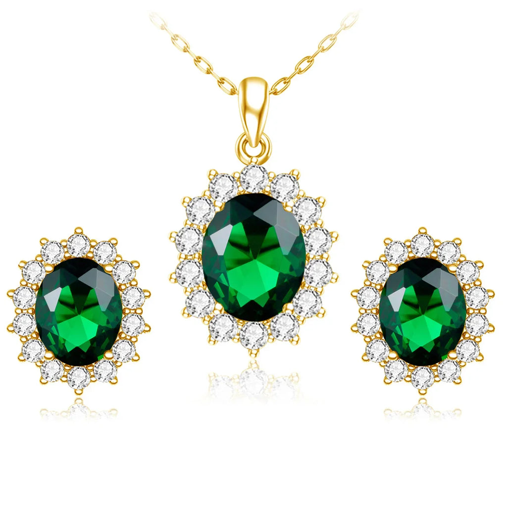 Princess Diana Gold Emerald Ring Women Oval Stone 8*10mm Trending Victoria Jewelry luxury Engagement Gift High Quality