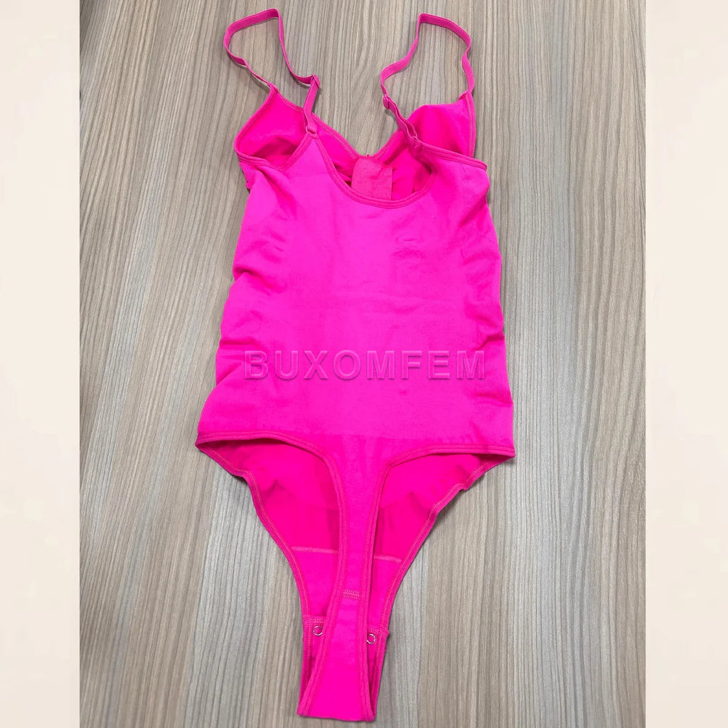 Women's Chest Hugging Sleeveless Jumpsuits Stretchy Breathable Colorful Tummy Control Shaper Female Beach Triangle Shapewear