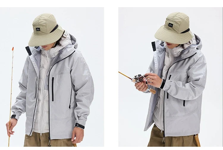 TripleGuard HardShell Sealed Outdoor Waterproof Jacket - Premium Multi-Pocket Heavy-Duty Mountain Utility Workwear Unisex