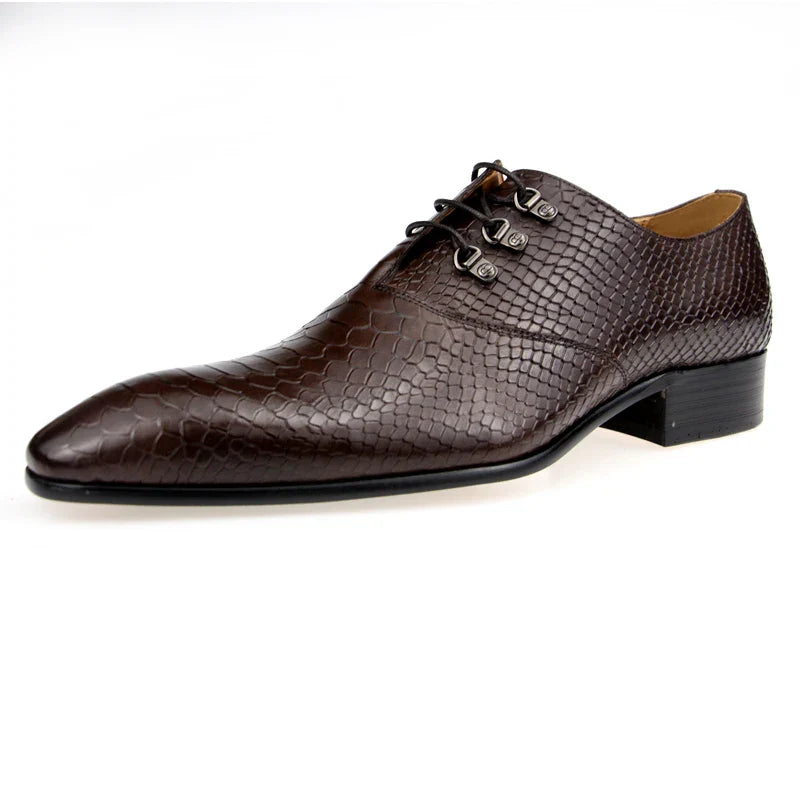 Men's Casual Dress Shoes Classic Oxfords Formal Modern Business Shoes Social Male Wedding Dress Sapato Loafer Serpentine Print