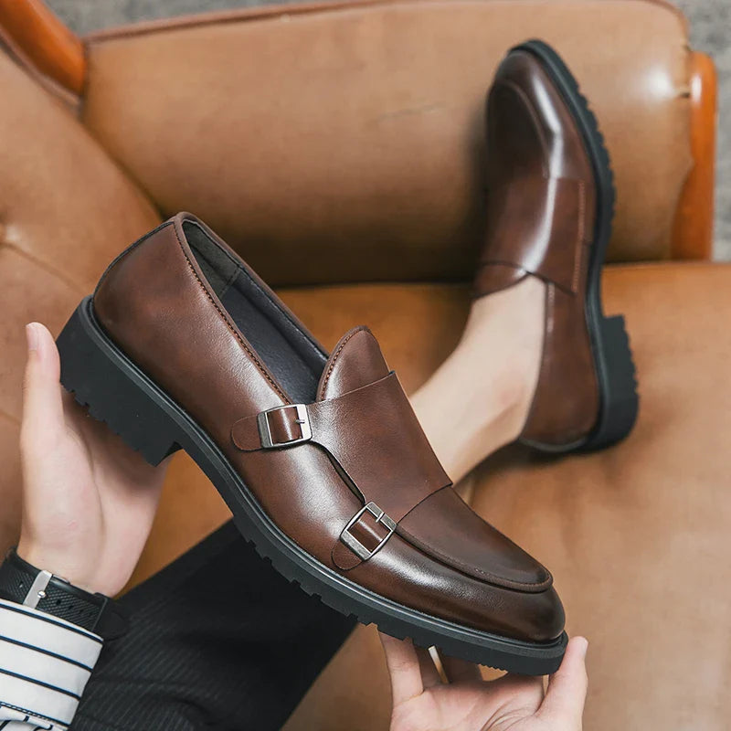 2026 Man Split Leather Shoes Rubber Sole Man Business Office Male Dress Lether Shoes Genuine Leather Wedding Party Shoes Plus 46