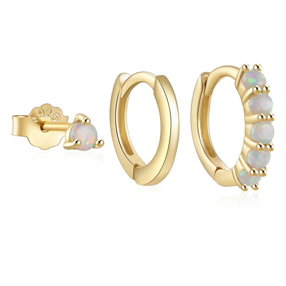925 Sterling Silver 3PCS DIY Hoop Earring With Piercing Stud Earring Set Women Men Party Wedding Jewelry Set pendientes 925