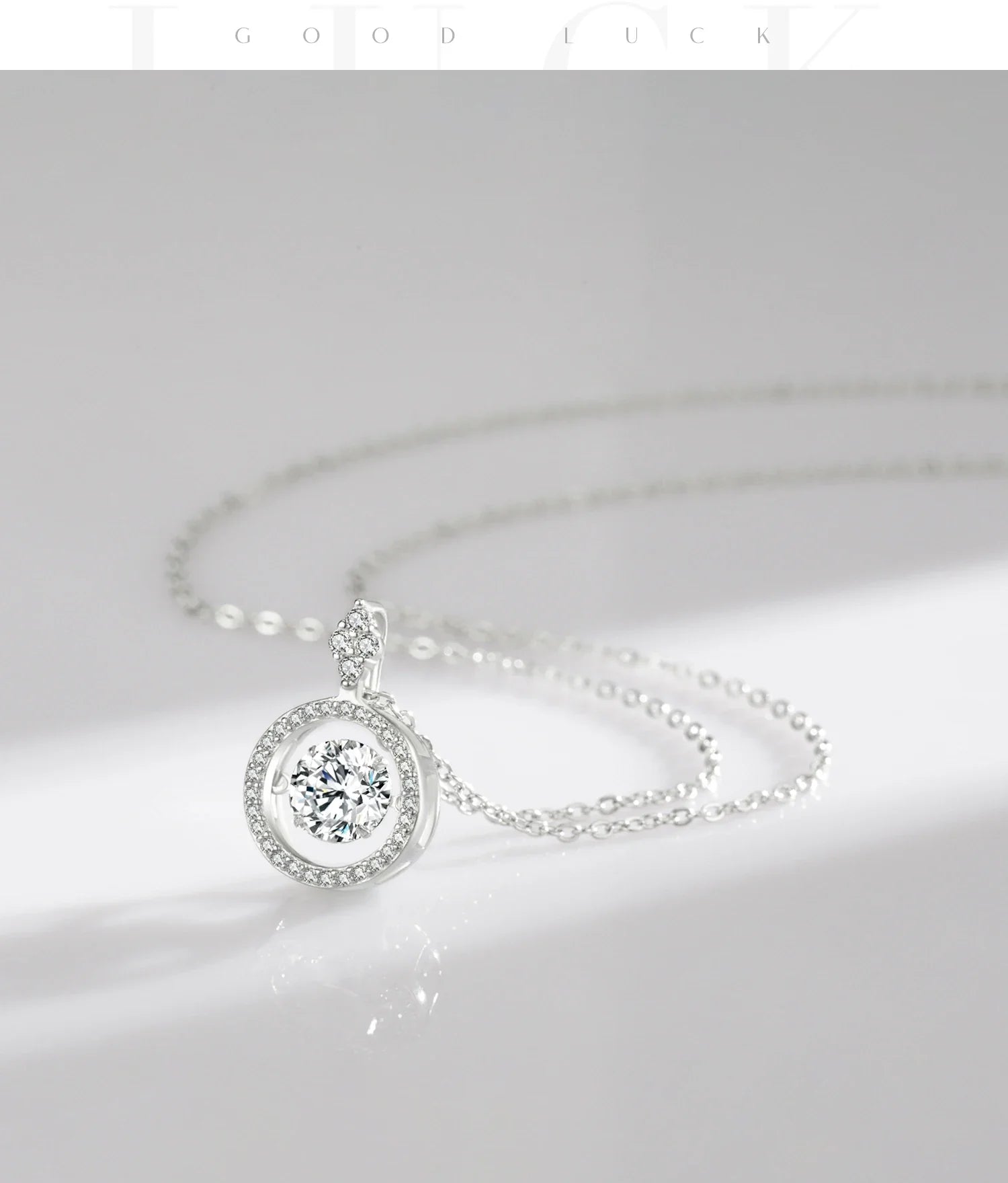 925 Sterling Silver Sparkling Luxury Pendant Necklace Link Chain Movable Zirconia Wedding Engagement Jewelry For Women