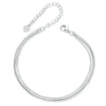 Dainty 925 Sterling Silver Bracelets for Women, White Gold Plated Triple-Layered Adjustable Chain Bracelet Jewelry Gift
