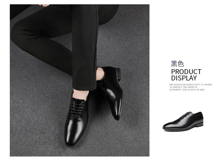 Large Size Men's Shoes New High Quality Cowhide Memory Foam Stitching Soles Business Dress Shoes Men Genuine Leather Shoes