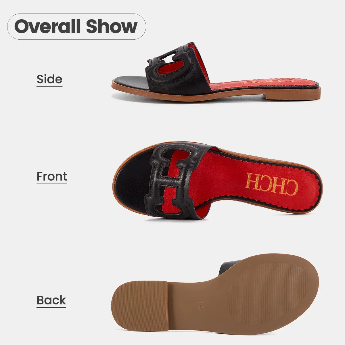 Woman Slippers 2025 Simple Black Flat Flat Women's Shoes Home Indoor Slippers