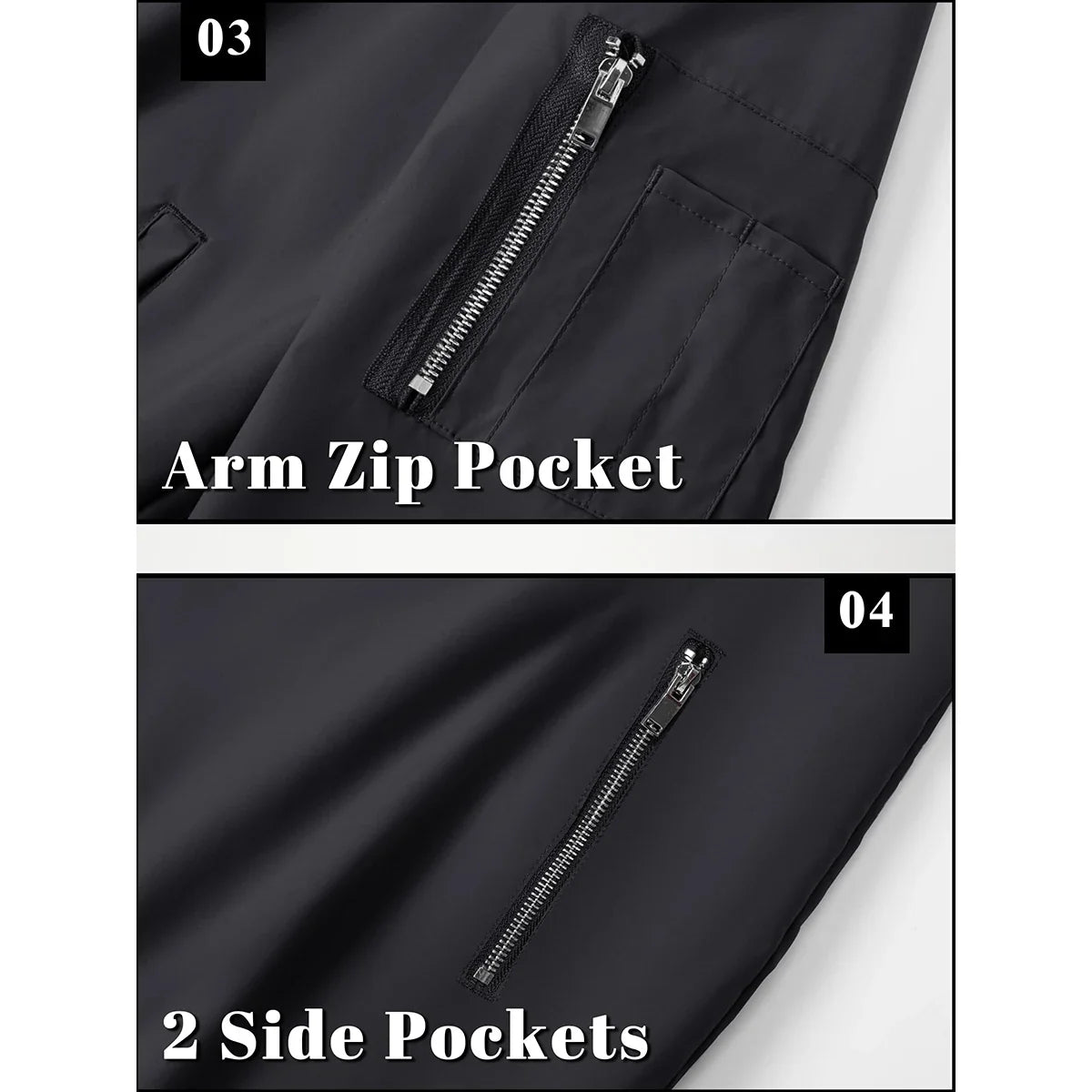 Men's Bomber Jacket Summer Autumn Thin Lightweight Casual Windbreaker Multi-pockets Full Zip Up Varsity Baseball Jacket