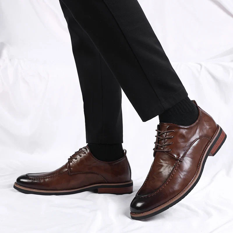 Italian Design Men's Oxford Business Shoes Formal Casual Leather Laces Lace-Up Anti-slip Flat Designer Shoes Comfy Walking Shoes