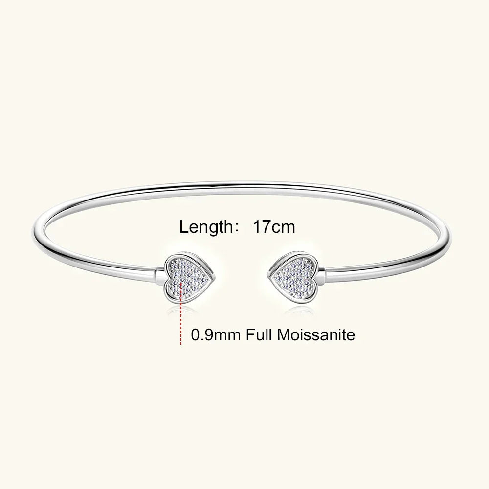 0.5CT Moissanite Bangle Bracelet 18K Gold Plated 925 Sterling Silver Classic Bangle Bezel Set Diamond Bracelet for Women Gifts