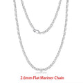 Italian 925 Sterling Silver 2.6mm 3.7mm 5.0mm Flat Mariner Chain Necklace for Women Men Fashion Silver Jewelry SC78