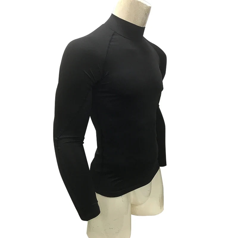 Men Sports Long Sleeve Blouse Shirt Athletic Top Training UPF 50+ UV Protection Rash Guard Black Male Swimming Cycling T-Shirt