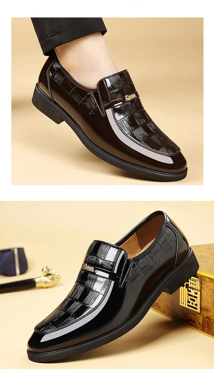 Spring New Men's Business Formal Leather Shoes Solid Color Fashion Casual Shoes Male British Pointed Toe Dress Shoe Man