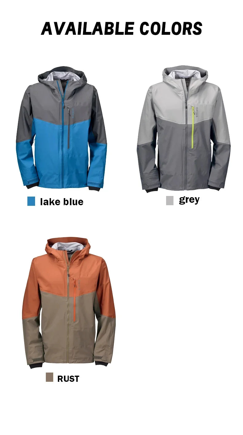 Men's Ultralight 3L Wading Jacket Waterproof Breathable for Hunting Camping Fishing - Lightweight Outdoor Rain Outwear Jacket