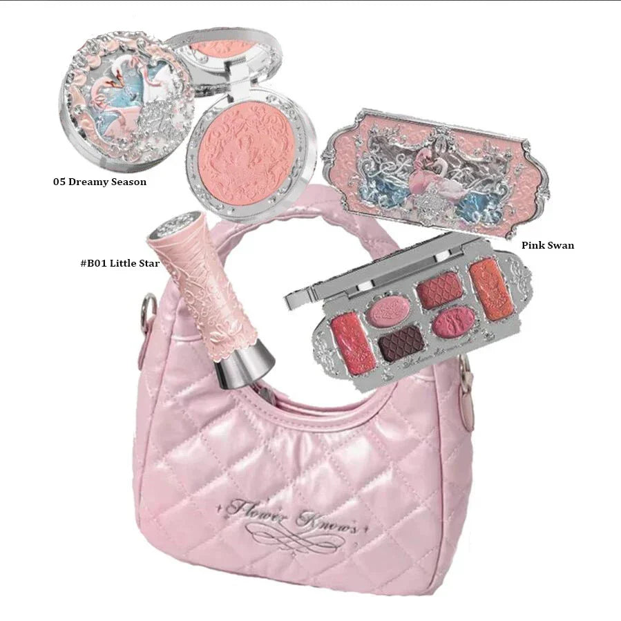 Makeup Set Box Full Swan Bear Garden Collection Embossed Blush Shine Lipstick Kit Foundation  All in Maquiagem Kit