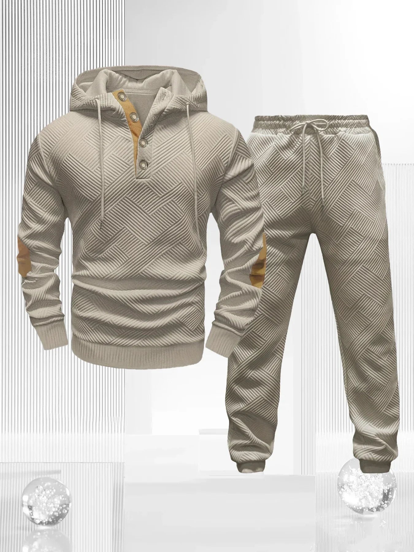 Men's Sportswear Solid Color Joggers Hoodie Sweatshirts and Long Pants 2 Piece Set Fashionable Casual Sports Set Men's Tracksuit