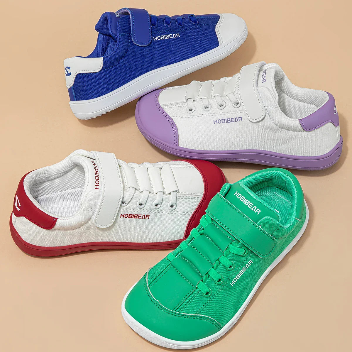 Boys Girls Barefoot Shoes Kids Wide Toe Minimalist Sneakers Lightweight Hook Loop Artificial Leather Fabric Shoes