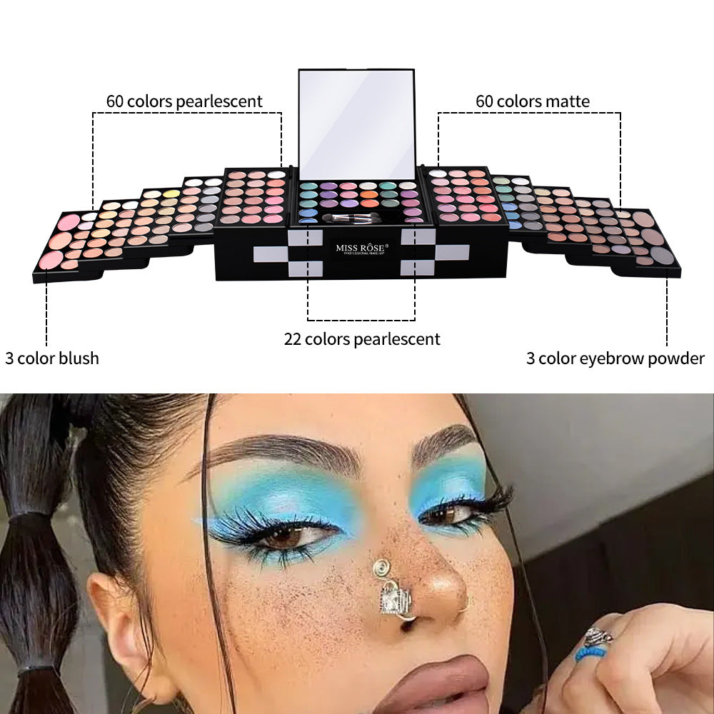Makeup Case Set Kit-Ultimate Color Combination-Holiday Gift Set Cosmetic Eye Shadow Lip Gloss Blush Brow Combo Palette