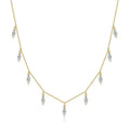 Certified 3*6mm Marquise Cut Moissanite Necklace 9 Gems Pendant Girls Gift Lab Diamond Chain 100% Real Pure 925 Silver