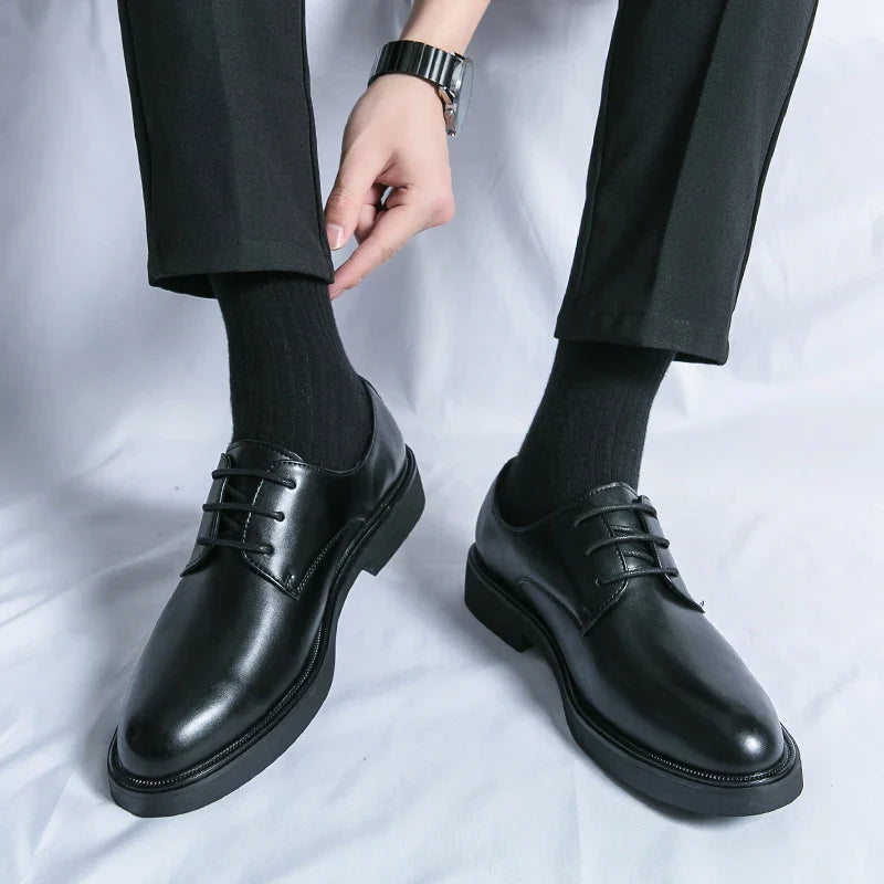 Trend Lace Up Shoes Wedding Dress Footwear Leisure Walk Office Flats New Business Formal Mens Oxford Shoes Leather Casual Shoes