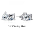 Moissanite Silver 925 Earrings Pear Asscher Shape VVS1 Stud Earring for Women 2023 Trending Wedding Gift Fine Jewelry