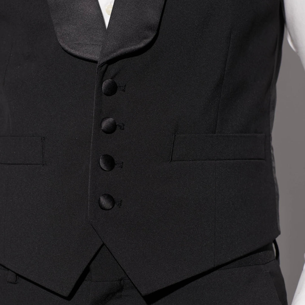 Men Vest Black With Bright Lapel Single Button Waistcoat For Wedding Birthday Party Prom Business Work Daily Men Suit Vest