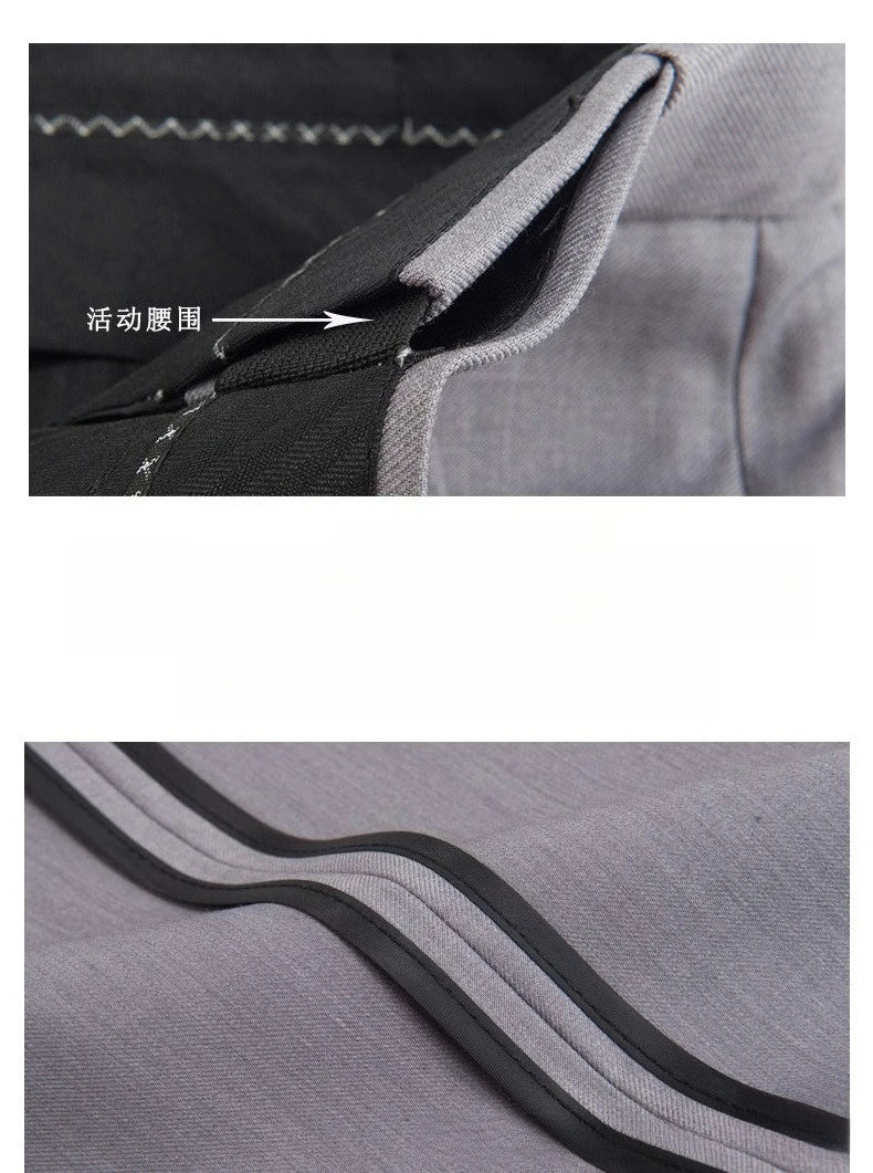 Plus Size Man Suit Set Solid Color Single Breasted Jacket Vest Pants For Host Groom Groomsmen Grey Black Navy 3-Piece Suit Set