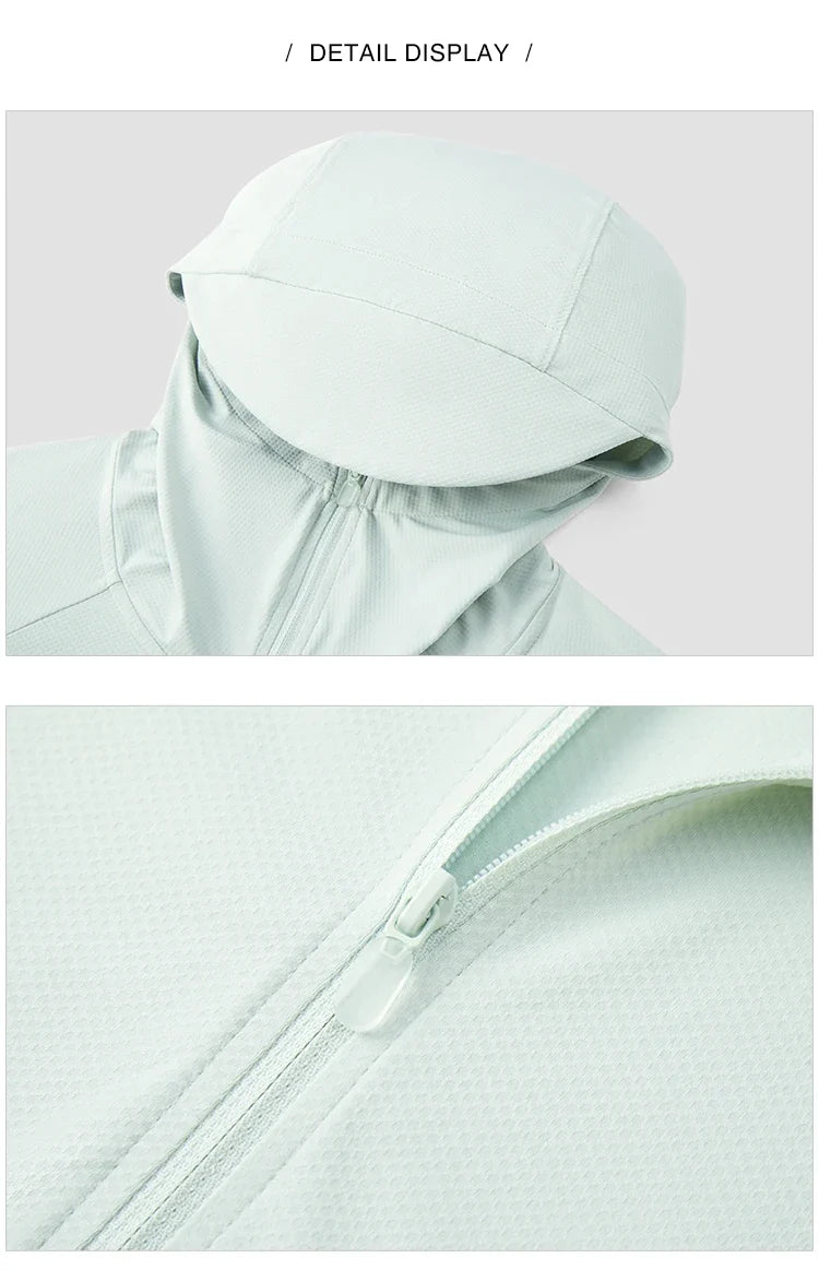 Men Jacket UV Protection Cool Feeling Breathable Knit Elastic Hooded 2026 Summer Comfortable Outdoor Fashion Top