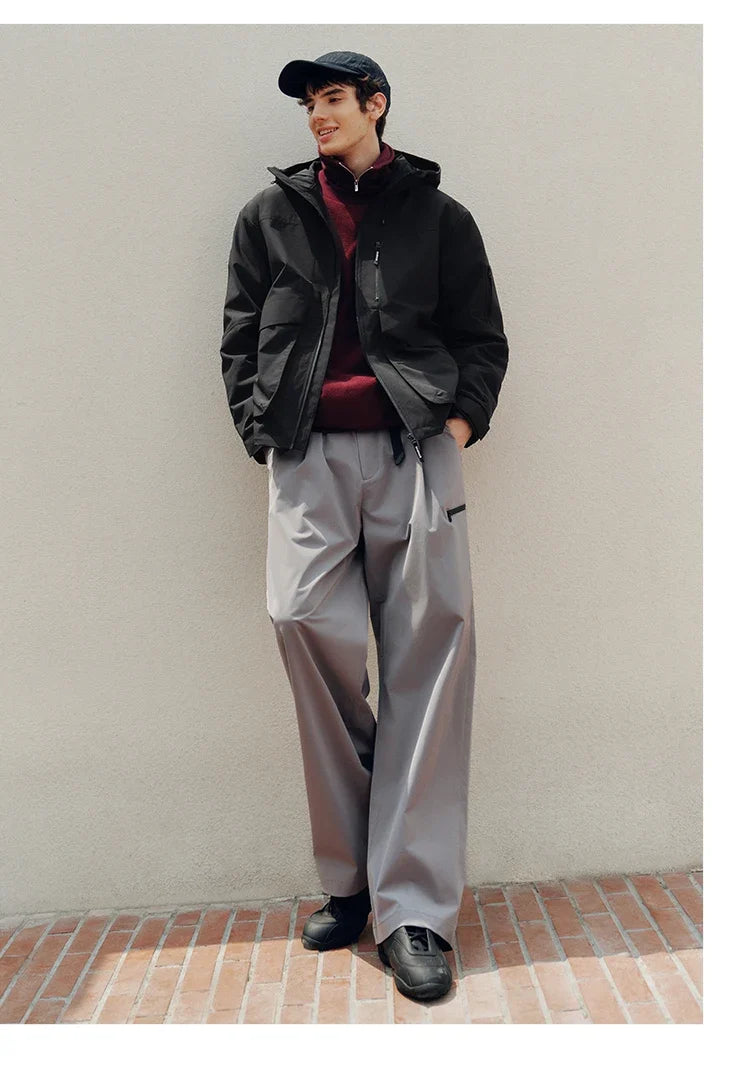Men Jacket Outdoor Mountain Style Hooded Loose Couple Casual Style Autumn Lightweight Outerwear Daily Wear 2026