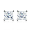 1ct 2ct Princess Cut Moissanite Earrings s925 Sterling Silver Plated with White Gold Plated Ear Studs for Women Jewelry
