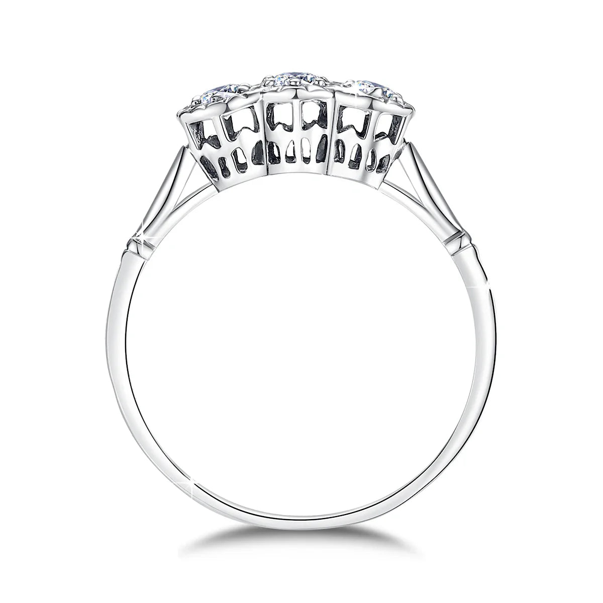3 Stone Rings For Woman 3mm D Color Moissanite With Certificate 100% 925 Sterling Silver Luxury Designer Engagament Jewelry Sale