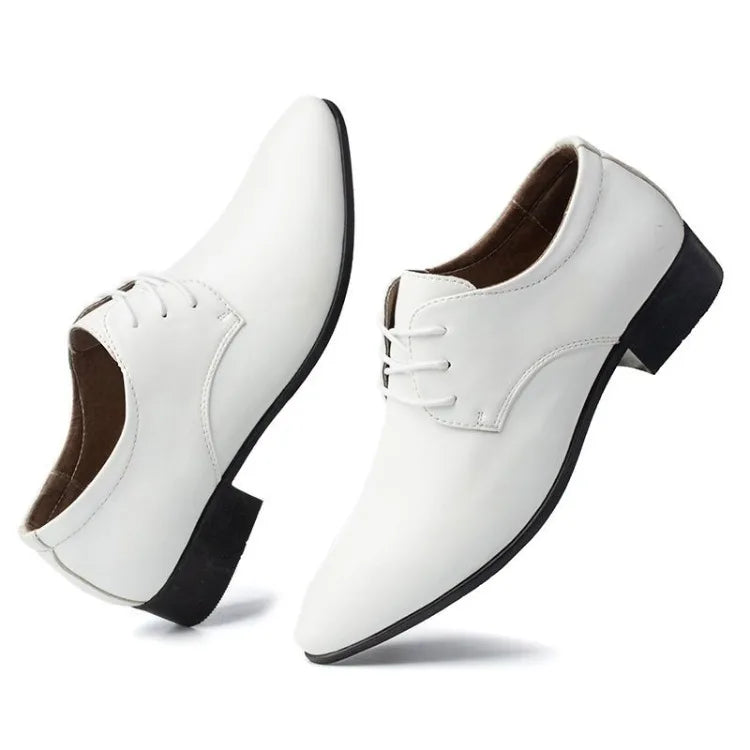 Men's Red Patent Leather Wedding Groomsmen Shoes Low Block Heel Business Formal Dress Shoes Trendy Casual Footwear