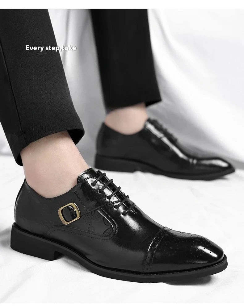 Men's Big Size Leather Shoes Spring Autumn Formal Business Office Wedding Dress Shoes for Man New Designer Business Shoe Man