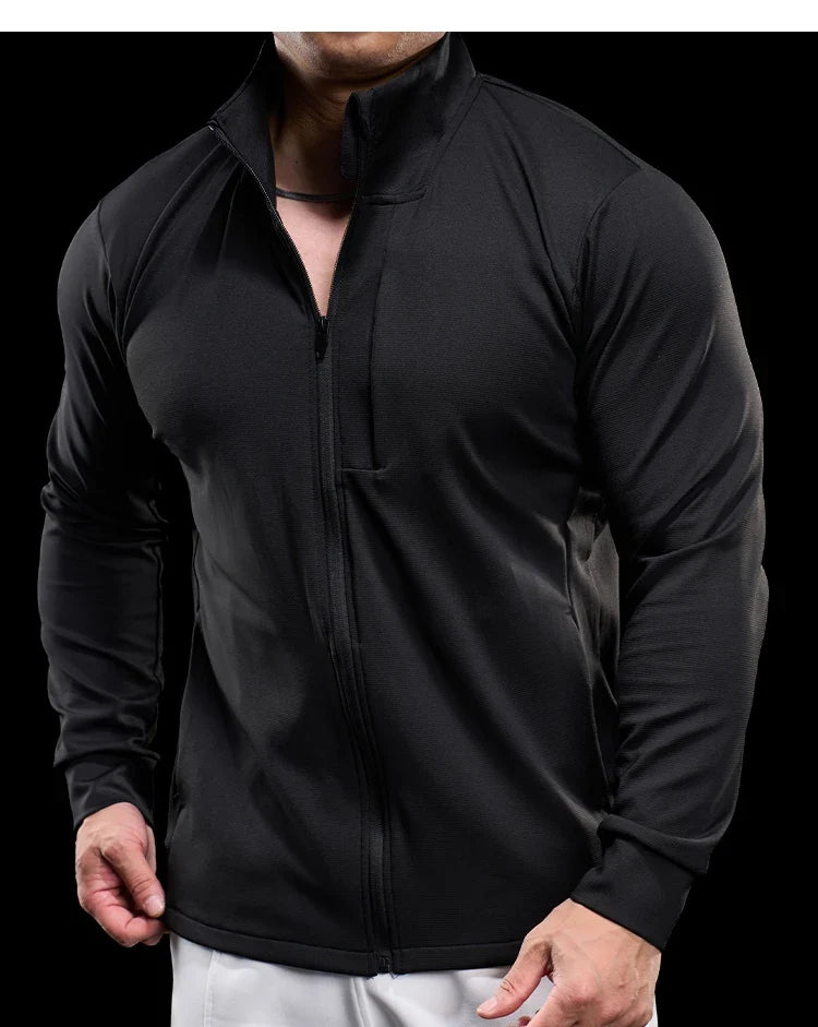 Men Running Jackets Gym Zipper Sport Jacke Jogging Training Quick-drying Fitness Sweatshirt Outdoor Casual Running Sportswear