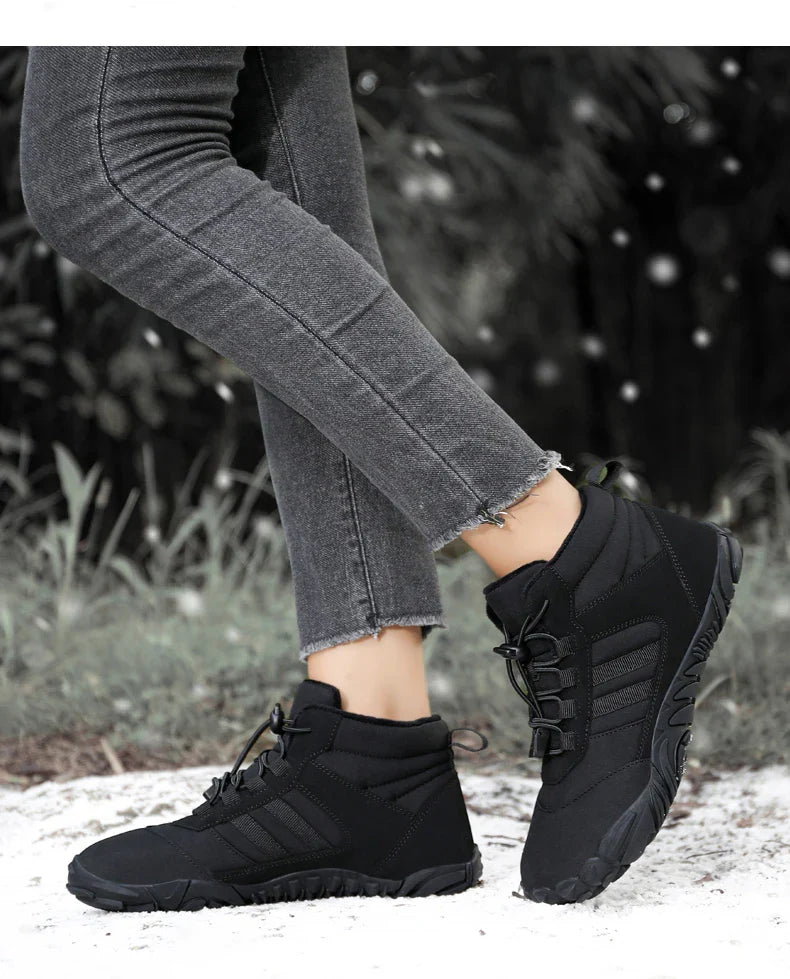 Womens Mens Waterproof Winter Barefoot Shoes Snow Boots Cotton Warm Fur Lined Unisex Walking Hiking Outdoor Shoes