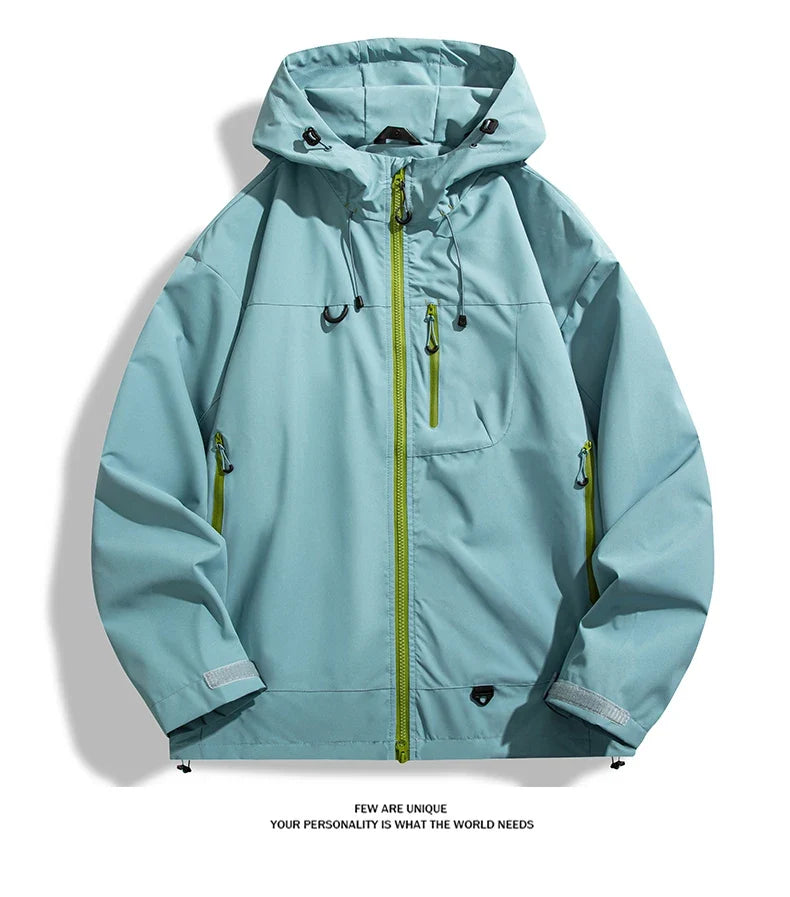 Men Women Waterproof Hiking Jacket Trekking Camping Mountaineering Windbreaker Unisex Outdoor Sport Windproof Rain Coat