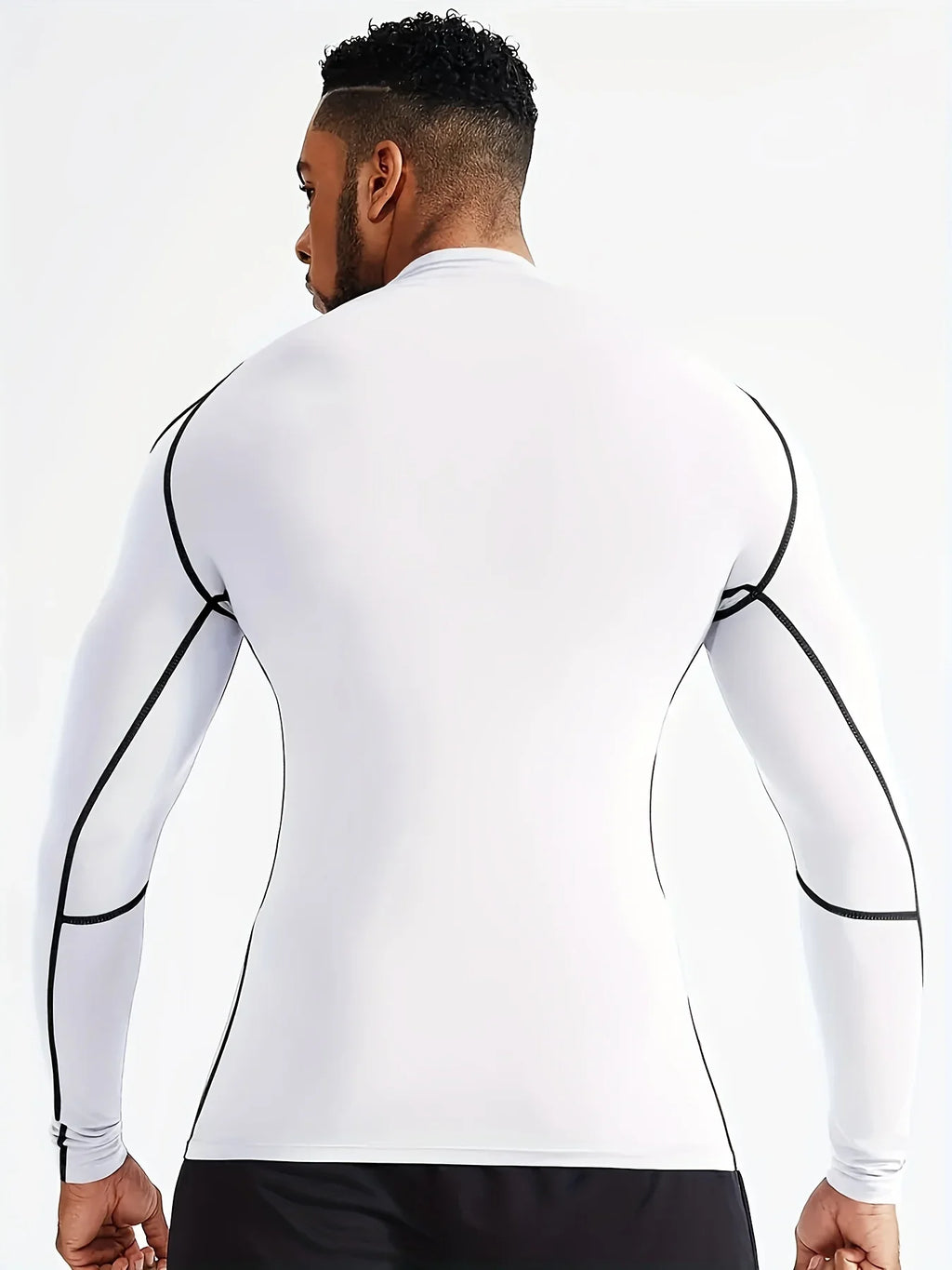Fitness tight fitting men's long sleeved sports running basketball elastic base shirt with quick absorption and sweat wicking pr