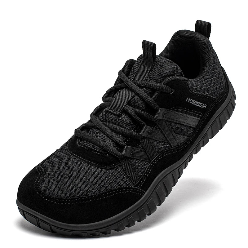 Wide Toe Walking Shoes Men Women Non Slip Outdoor Sneakers Lace Up Mesh Breathable Running Shoes