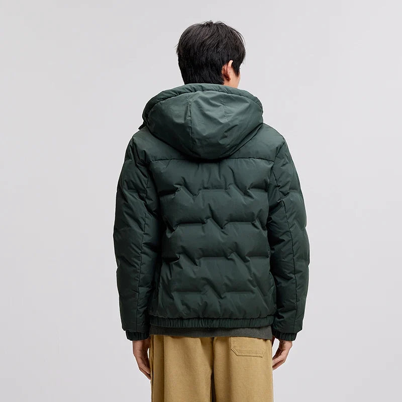 Down Jacket Men 2026 New Waterproof Hooded Outerwear Winter Clothing Solid Color Versatile Thick Down Coat For Man
